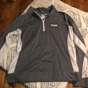 PINK Gray Quarter Zip